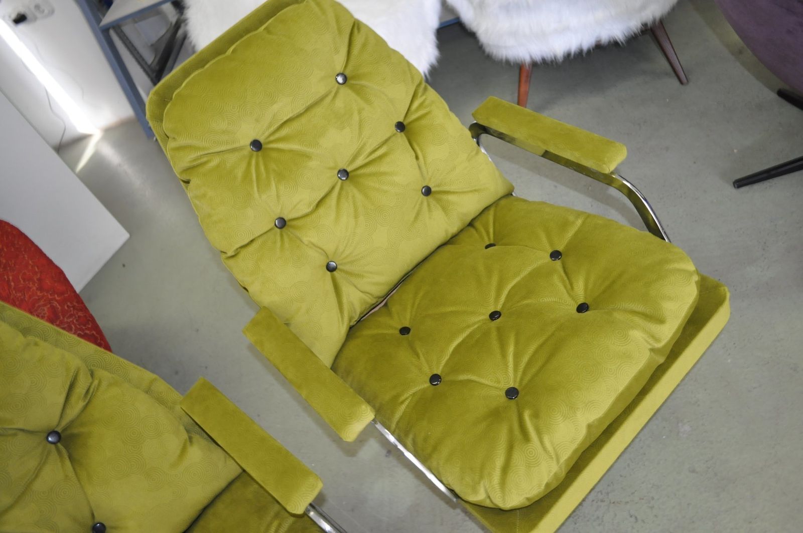 Furniture Sofa & Armchairs In Fabric, 1960s, Set Of 3 photo