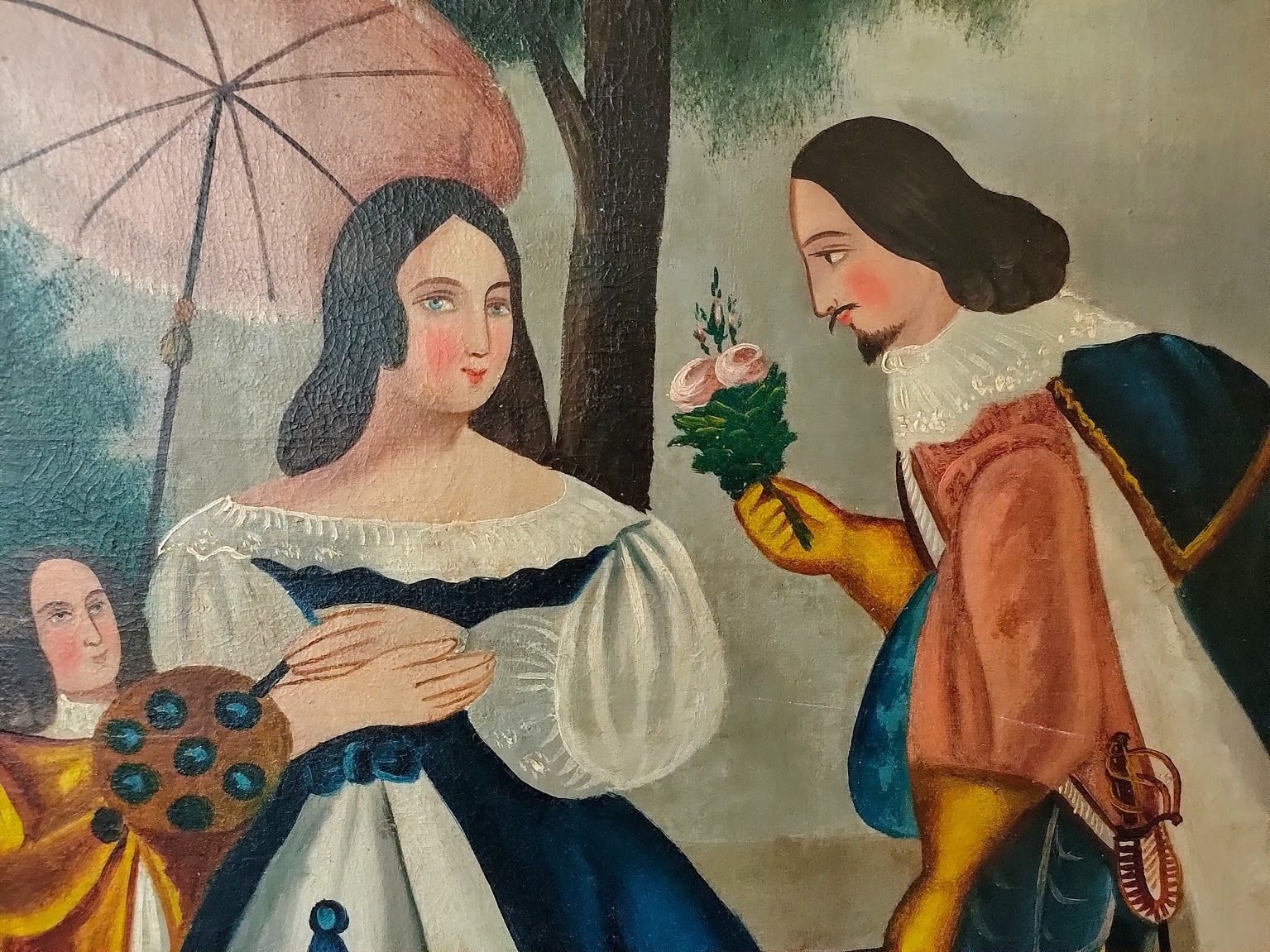 Oil Painting   Naive School In The 18th Century Style photo for sale