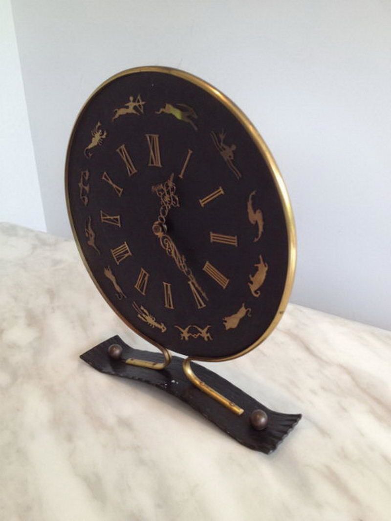 Jaegher Lecoultre Signs Of Aquarius Decorative Clock. French. Circa 1950 photo Home Decor