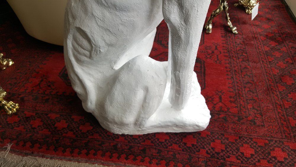 Pair Of Oversized Stone And Fibreglass Greyhounds photo Art