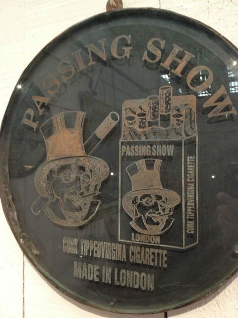 Rare Engraved Glass On Metal Sign From A London Cigarette's Seller. Circa 1900 photo Home Decor