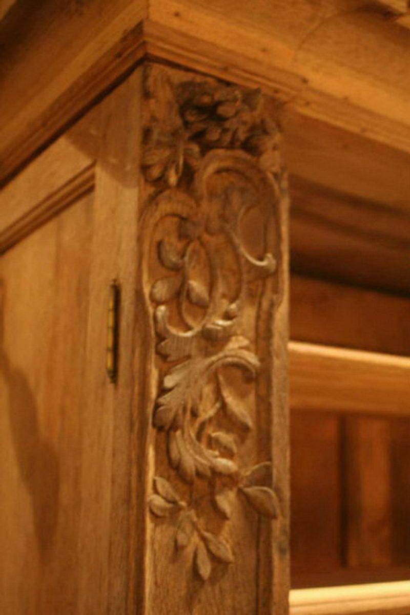 Decorative Carved Wood Piece Of Furniture With Shelves. 19th Century photo for sale