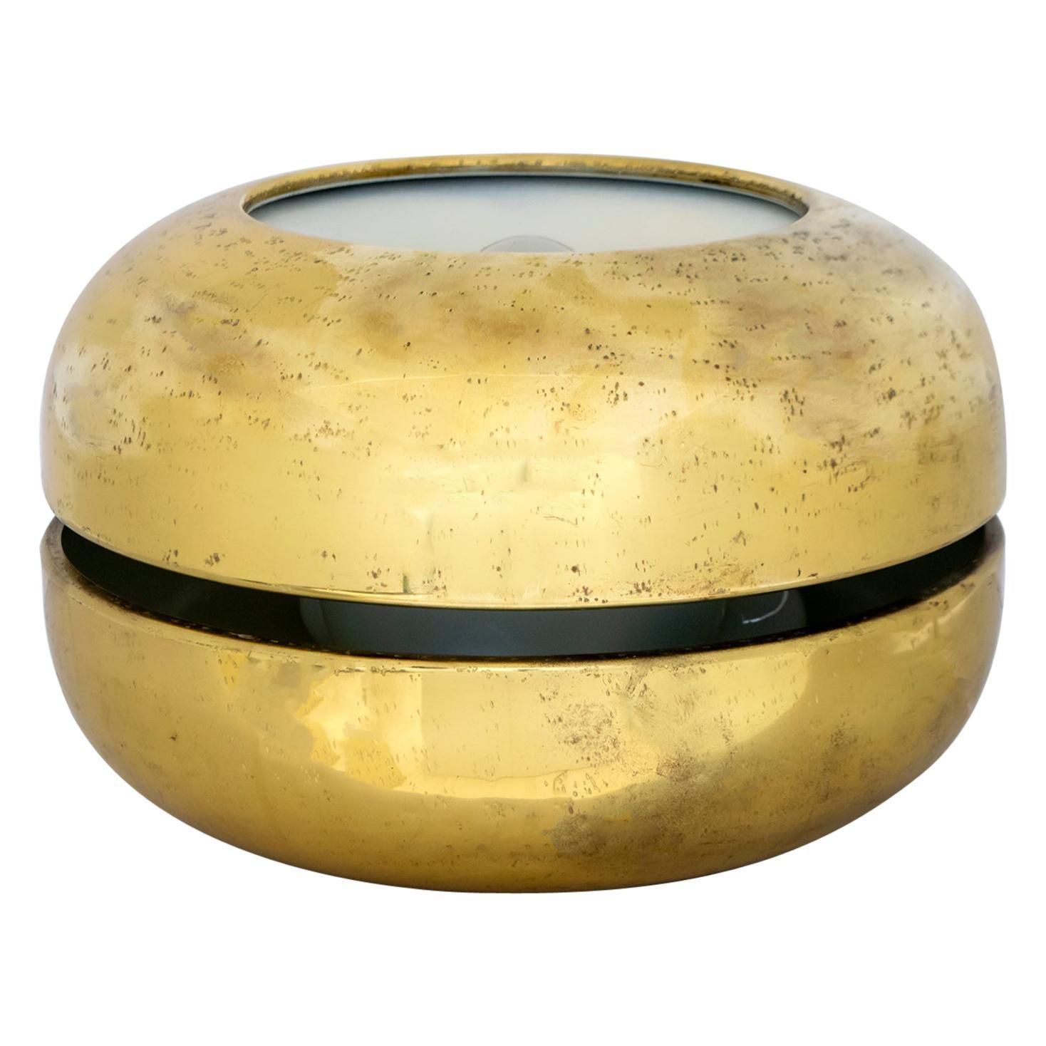 Luciano Frigerio Italian Table Lamp Vibrated Brass "Ballata Bassa", 1974