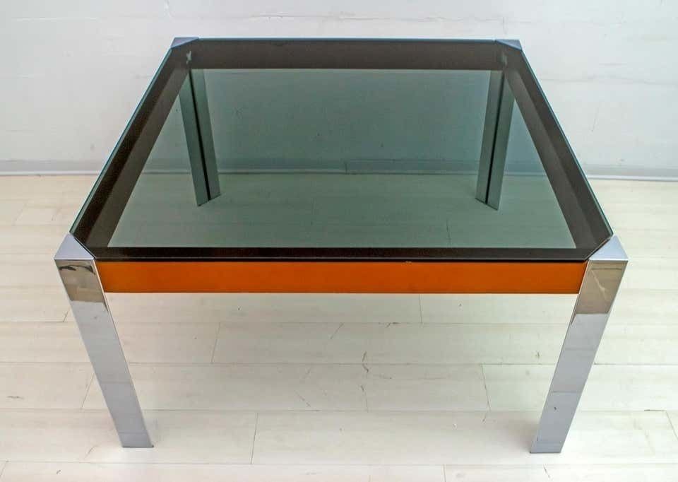 Willy Rizzo Mid Century Modern Italian Chrome And Leather Dining Table, 1970s photo furniture