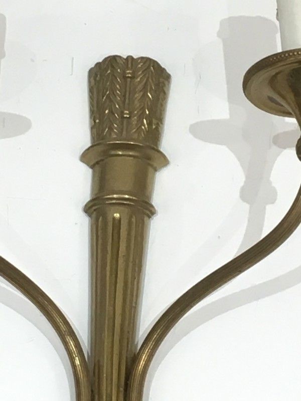 Louis The 16th Style Pair Of Bronze Wall Lights With Quiver. French Work. Circa 1960 photo 450.0