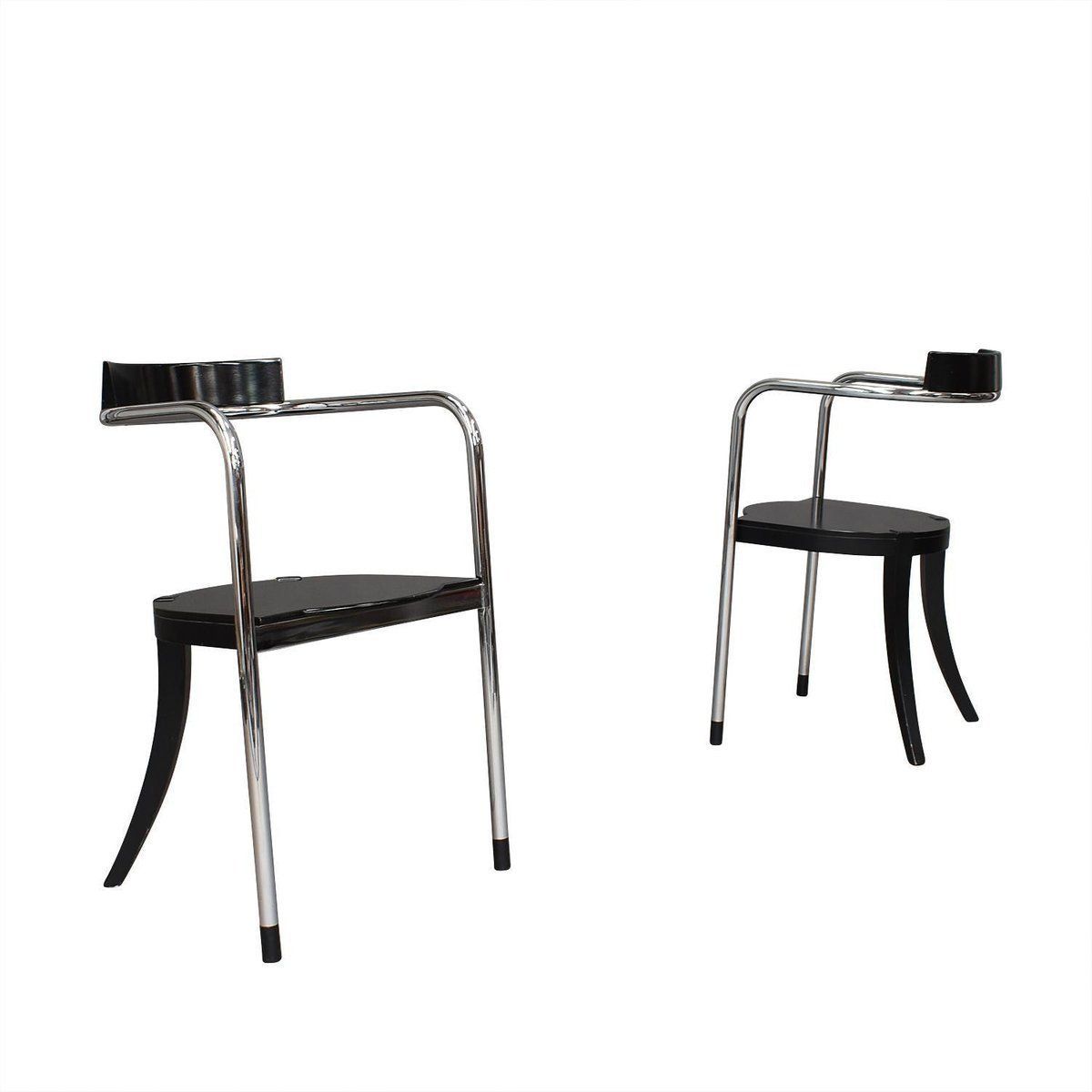 Italian Chrome Dining Chairs By David Palterer For Zanotta, 1980s, Set Of 2 photo furniture