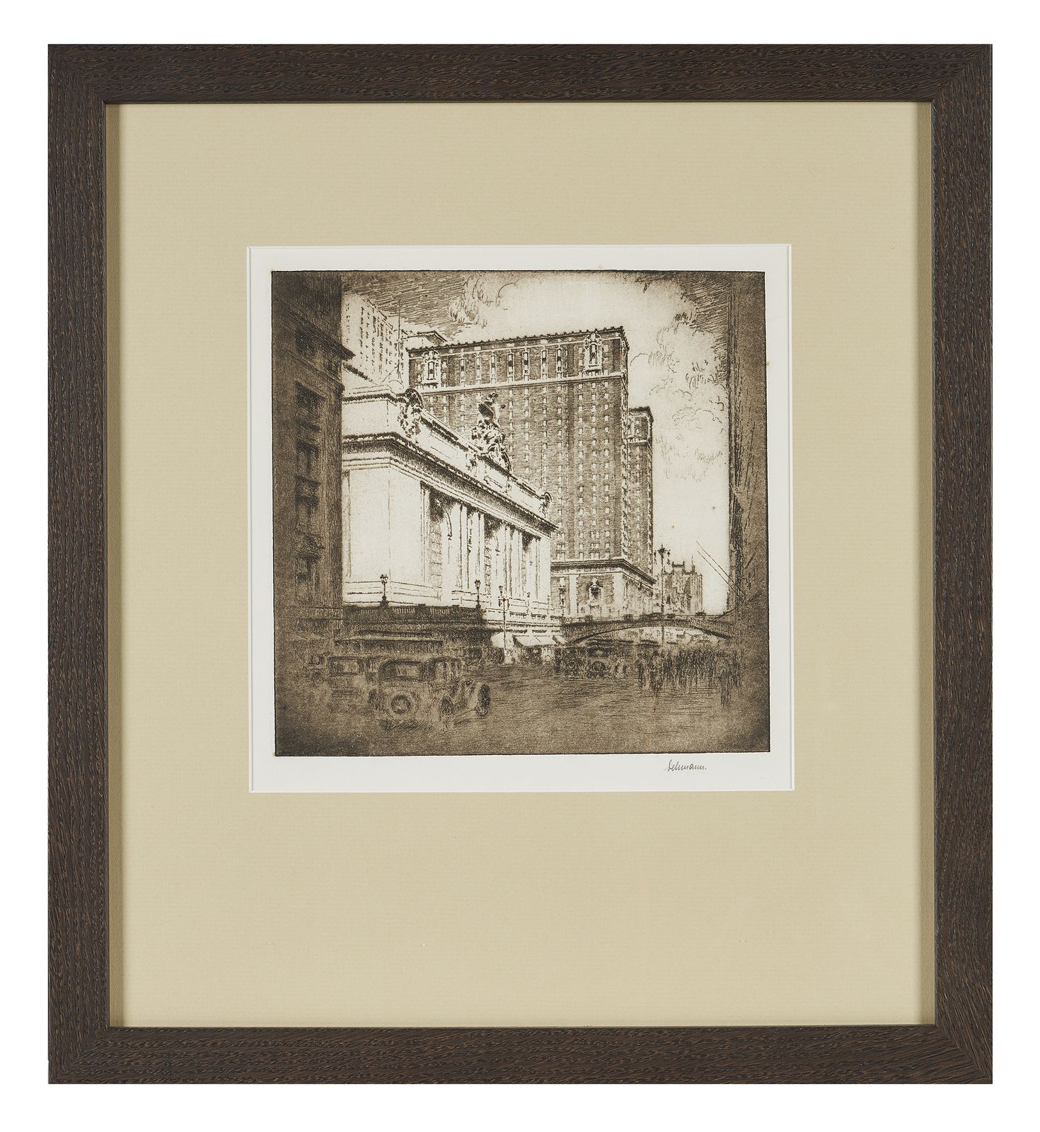 20th Century American Etching Of Grand Central Station, New York photo furniture