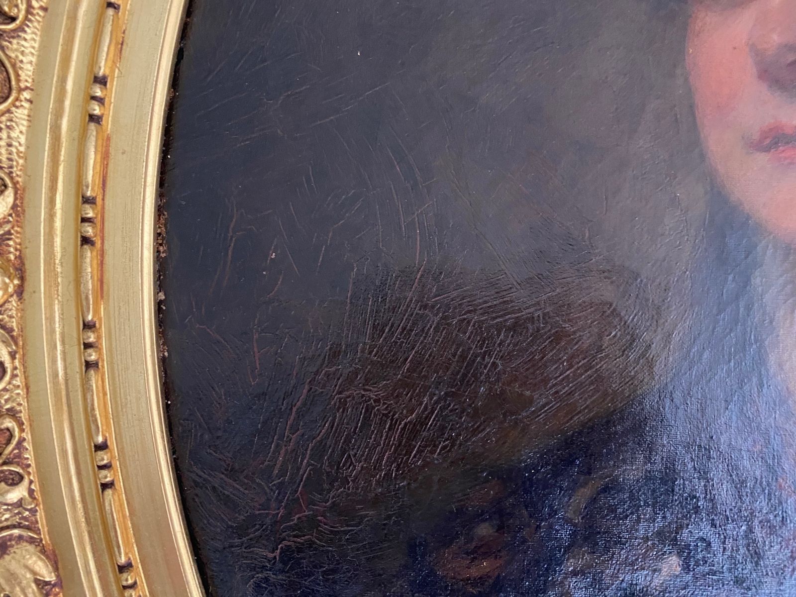 19th Century Oval Portrait Oil Painting Of Lady With Red Hair Ornament By German / Scottish Artist Otto Leyde R.S.A   R.S.W. (1835 1897) photo Art