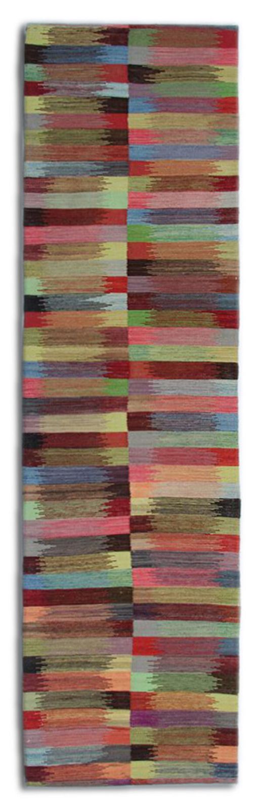 Long Modern Multi Coloured Kilim Handwoven Runner Rug  80x287