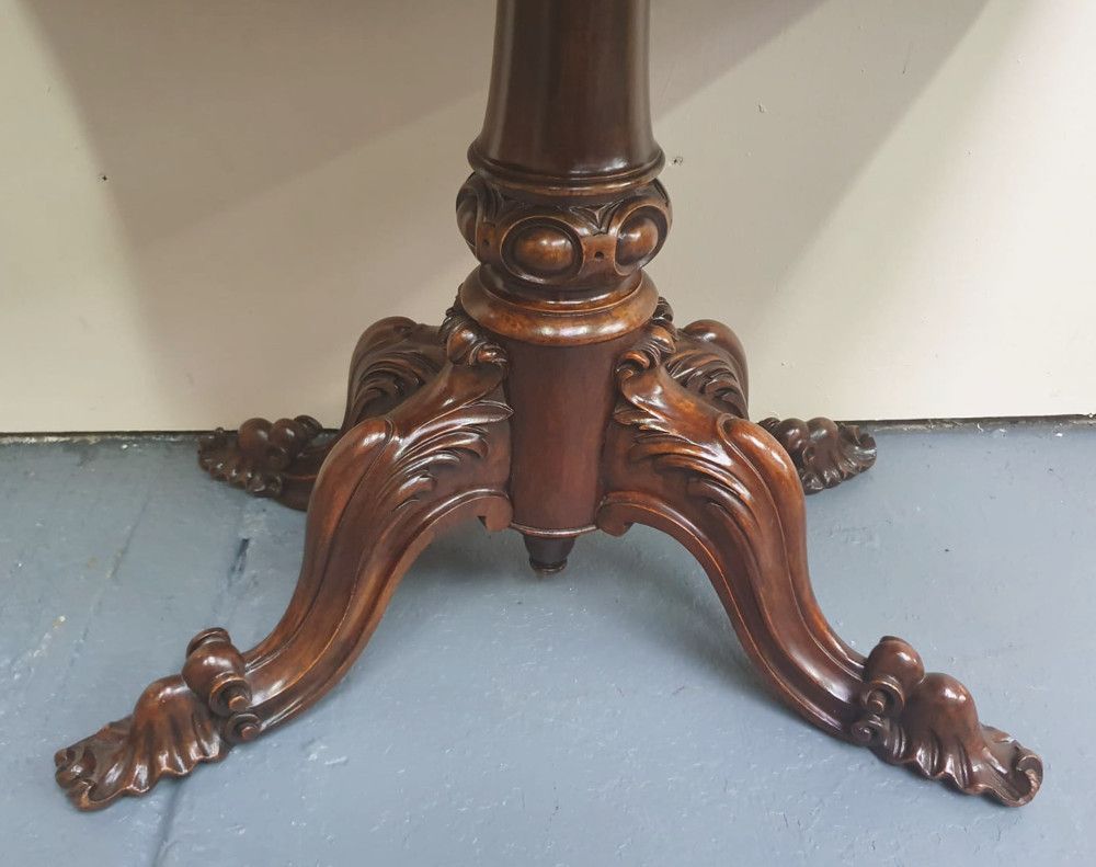 19th Century Walnut Turn Over Leaf Card Table photo for sale