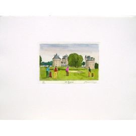 Sepulcher Patrice   Watercolor Engraving   Golf De La Bretesche
