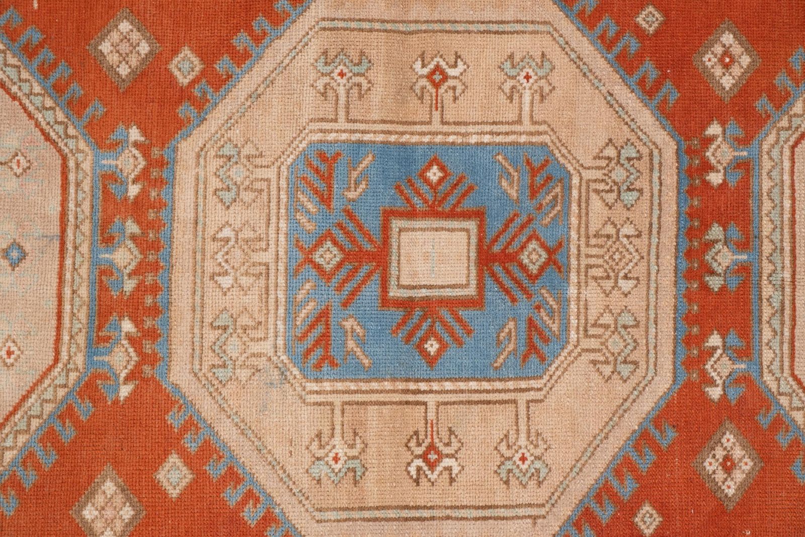 Vintage Caucasian Rug   Decorative Soft Pink And Blue Colors Wool Rug 4'1" X 7'2" photo vinterior