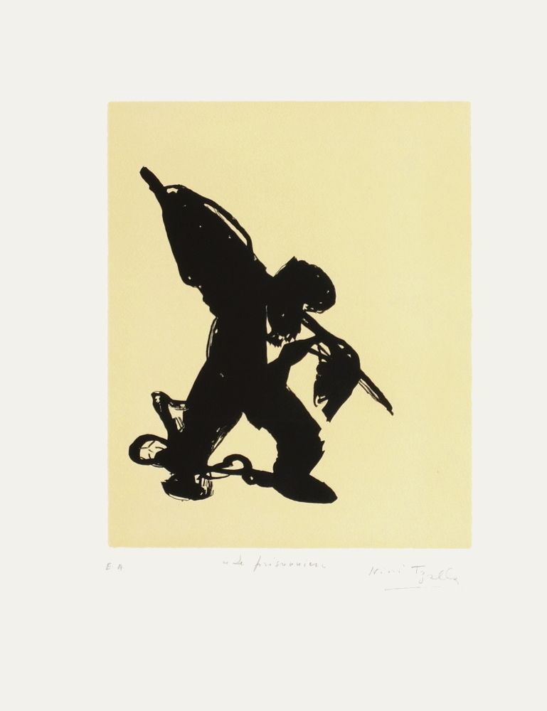 Tzallas Niovi (1938 2003)   Lithograph   The Prisoners 6