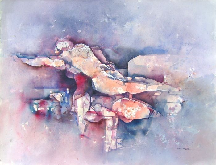 Iraizoz Jesus   Original Watercolor   Composition