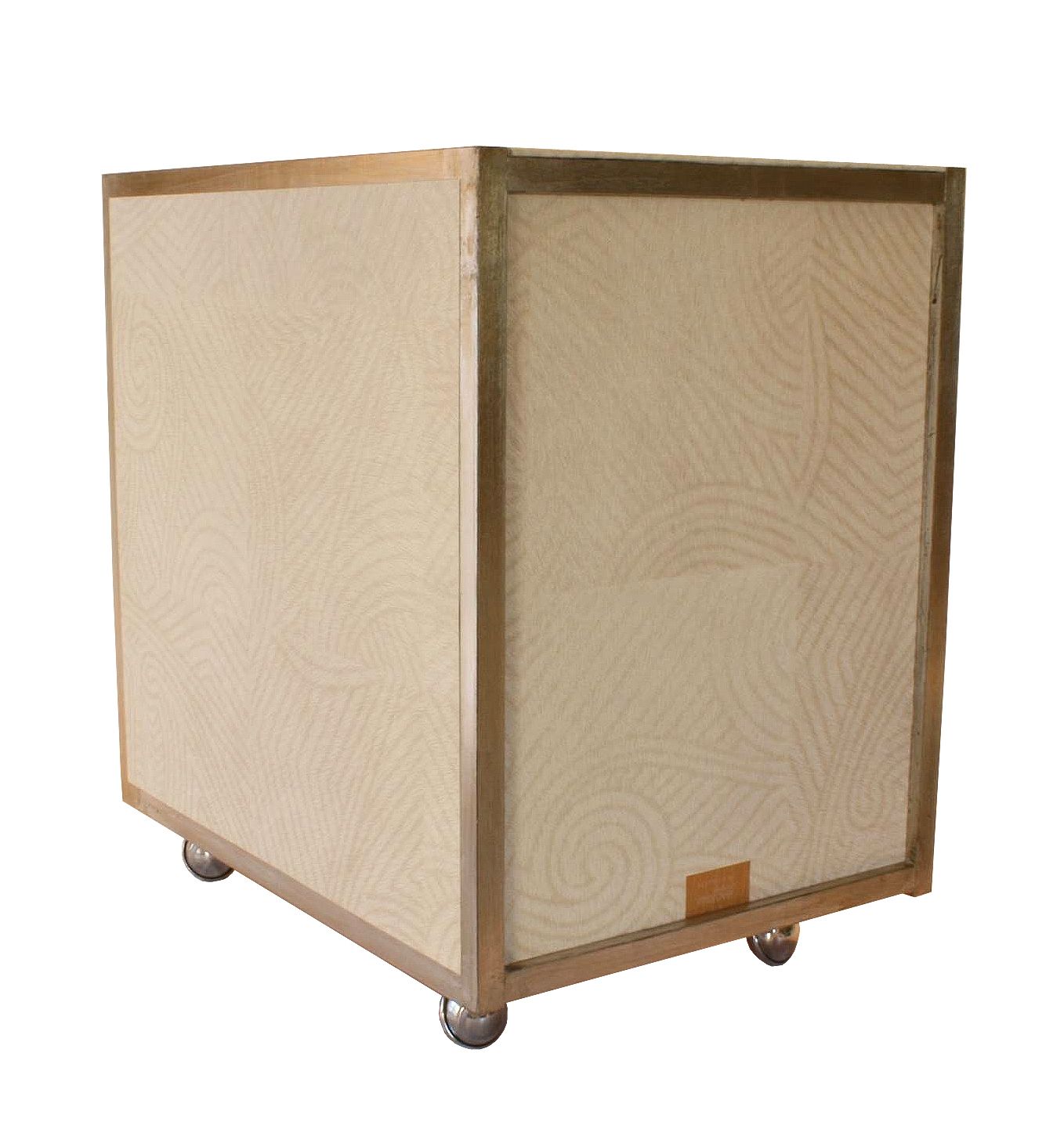 "Safari Trip" Restyled Three Drawer Unit By Habitat Improver With Textured Vynil Wallpaper And Aged Silver Leaf photo for sale