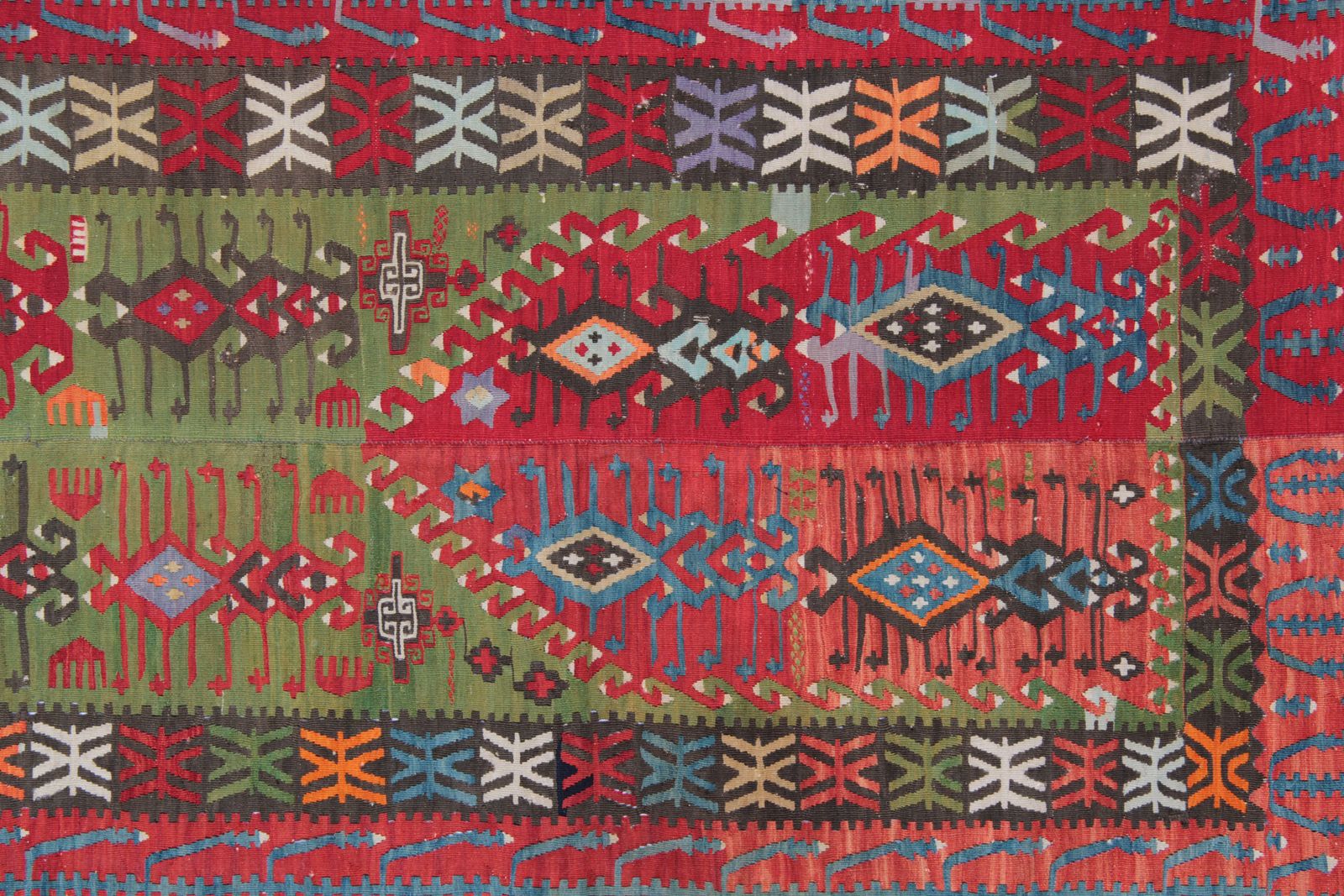 Anatolian Turkish Carpets Uk, Antique Kilim Rug Geometric Rugs For Sale 179 X 413 Cm photo for sale