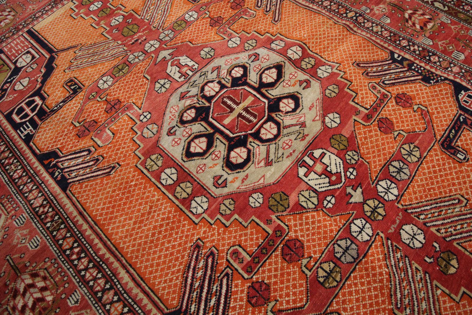 Fine Collectable Antique Carpet Caucasian Shirvan Rug, Geometric Design Wool Rug 128x188cm photo vinterior