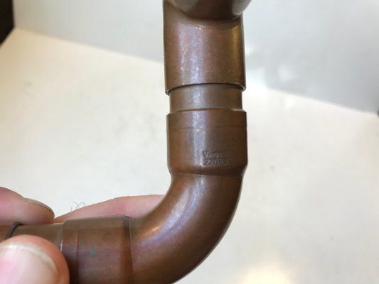 Vintage Industrial Scandinavian Copper Pipe Candleholder, 1970s photo for sale