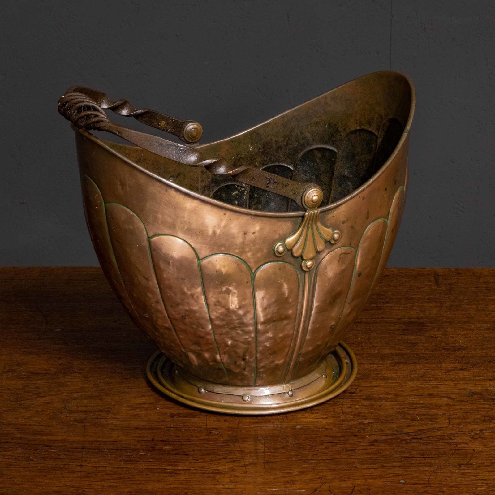 Victorian Copper Coal Helmet