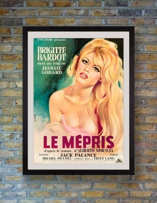 Le Mépris Original Vintage Film Poster By Georges Allard, French, 1963 photo furniture