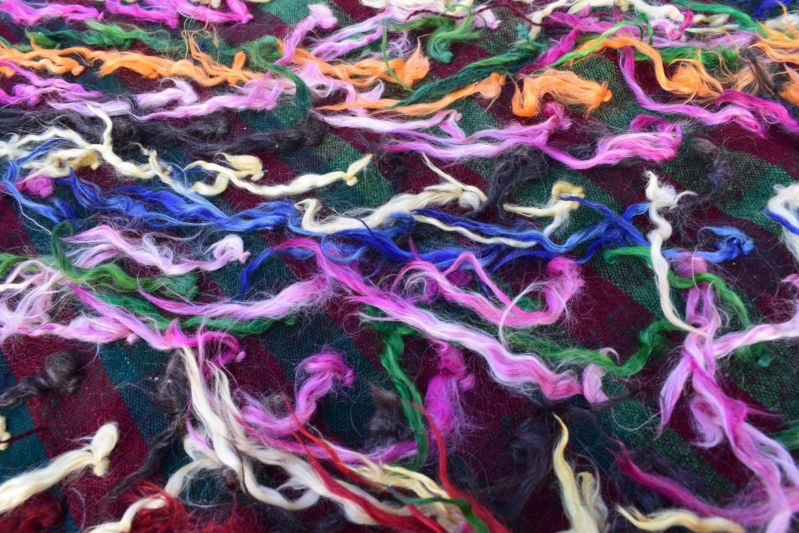 photo for sale Vintage Wool Turkish Shaggy Tulu Rug 4'7" X 5'5"