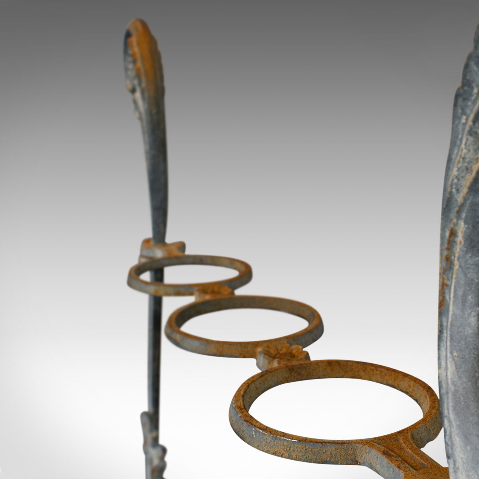 photo furniture Vintage Outdoor Stand, French, Cast Iron, Planter, Stick, Art Nouveau, C.1950