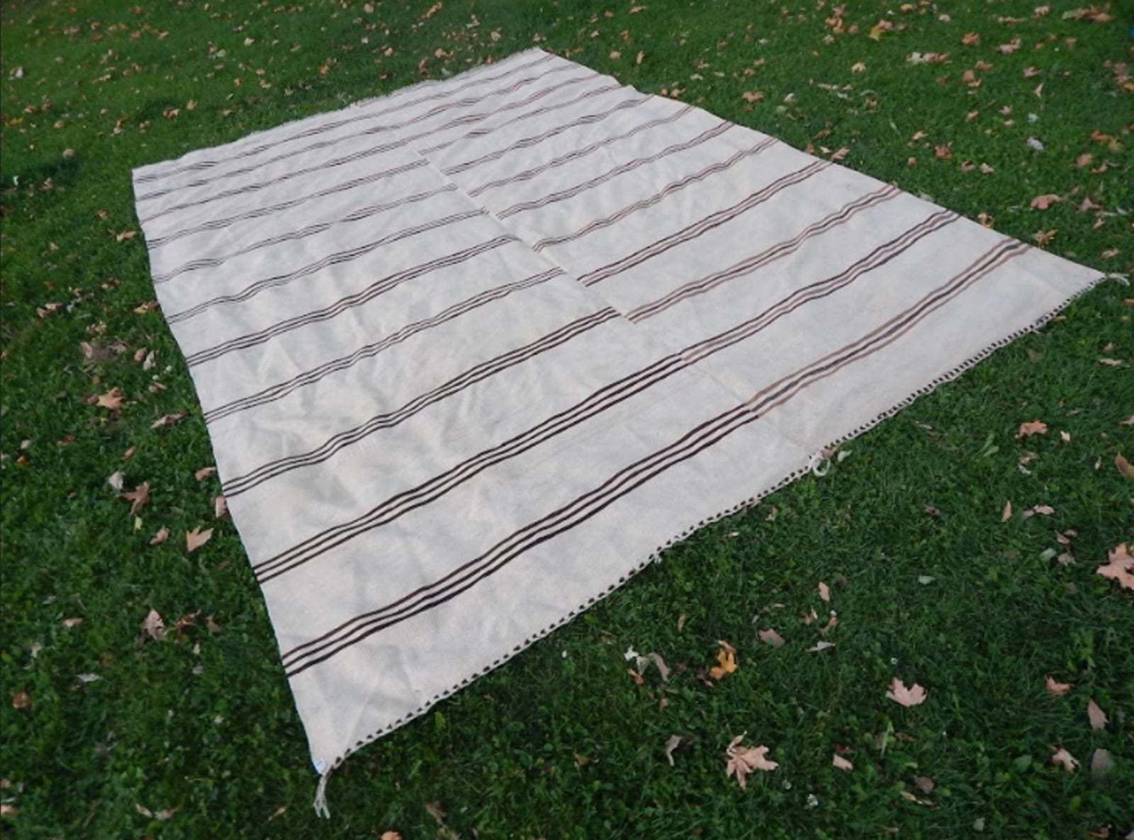 photo vinterior Palace Sized Anatolian Hemp Kilim Rug Hand Woven Natural Rug   9′ × 12′8″