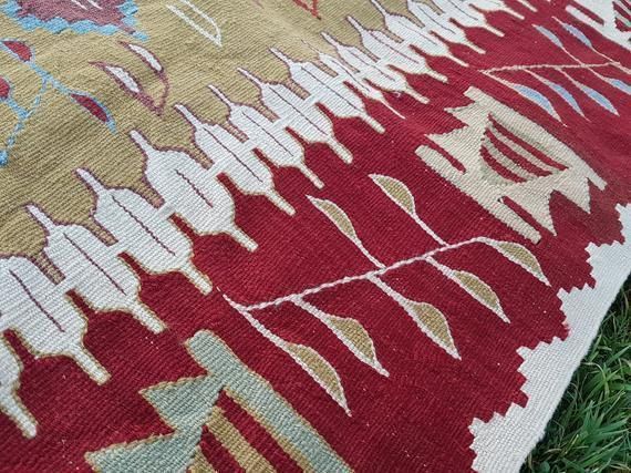 1970s Vintage Turkish Kilim Rug 3′10″ × 5′11″ photo vintage