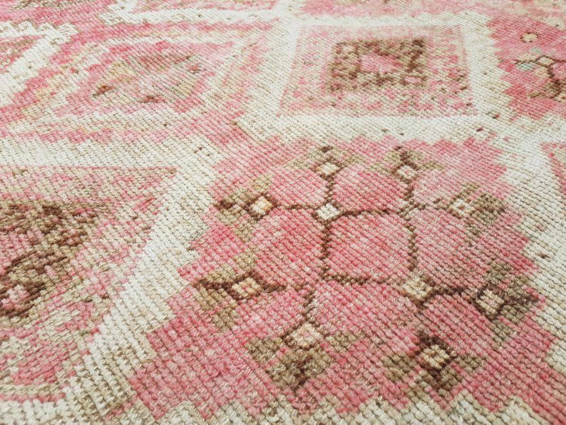 photo furniture 1970s Kitchen Rug, Area Rug Large Handwoven Wool Oushak Carpet Runner, Bohemian Decor Pastel Color Oriental Turkish Rug   4′11″ × 10′10″