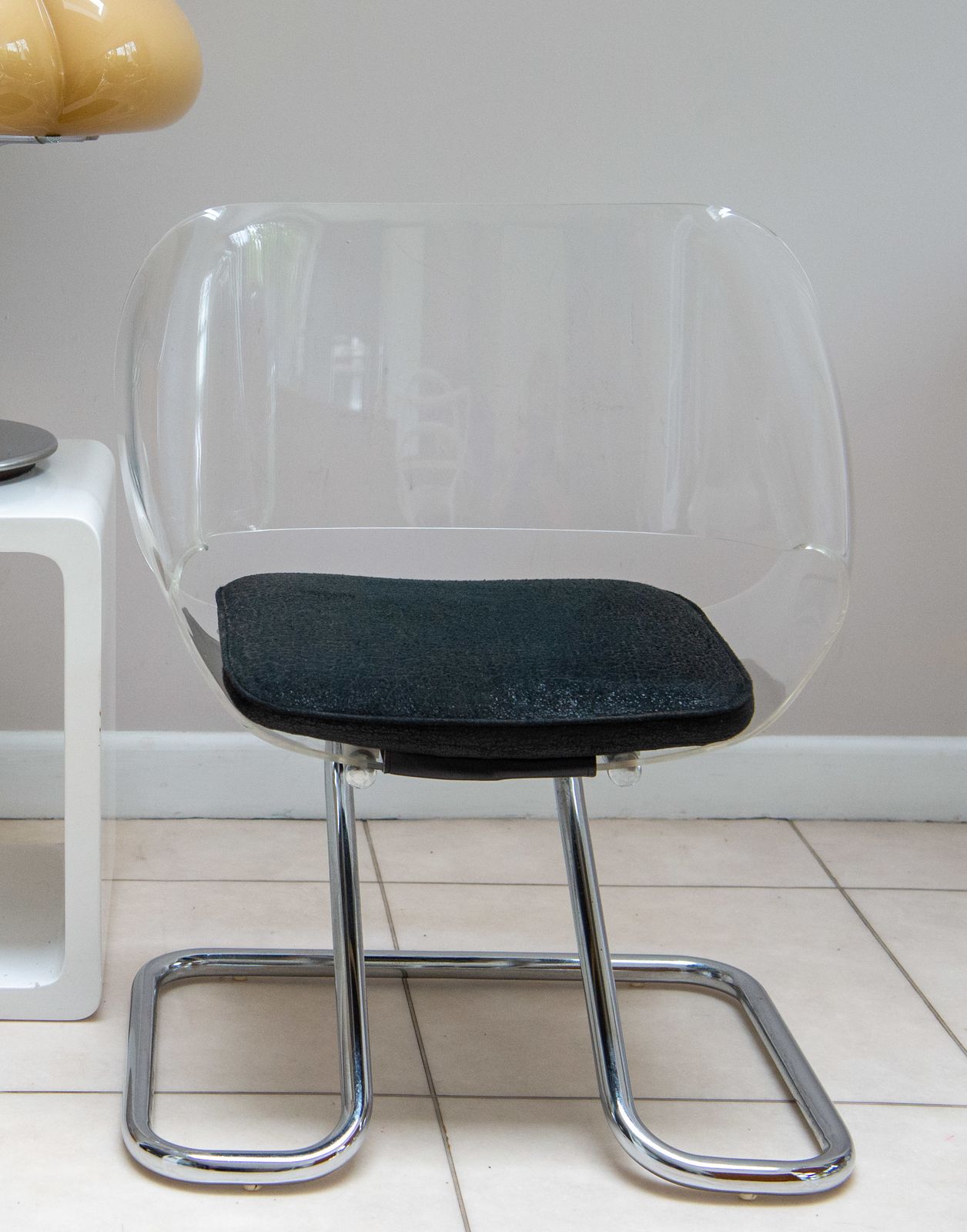 Rare Kids Size Guzzini Armchair In Metal And Acrylic By Harvey Guzzini From 1968. Legs In Chromed Metal. Shell In Acrylic. photo Furniture