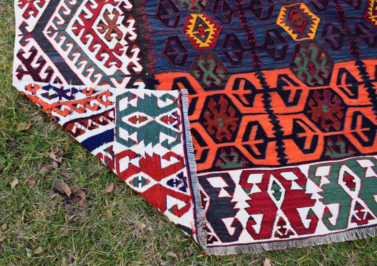 Textiles Colorful Vintage Kilim Rug With Tribal Style, Boho Chic Flat Weave Turkish Kilim 6.2 X 14.6 Ft. photo