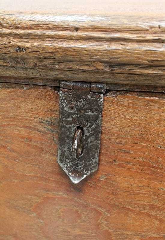 photo furniture Solid Ash Chest And Iron Handles   Mid 19th Century