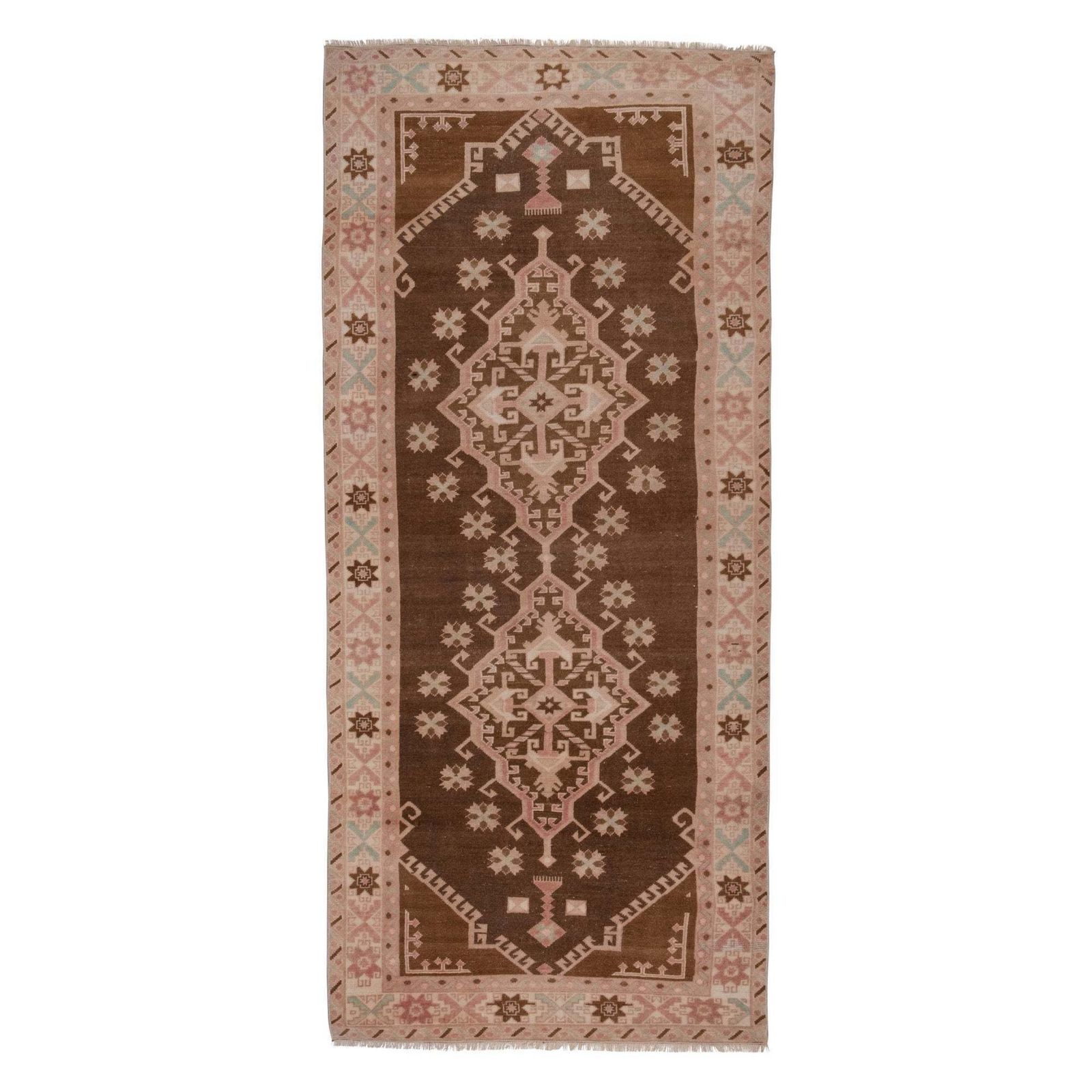 Turkish Oushak Hand Knotted Runner Rug