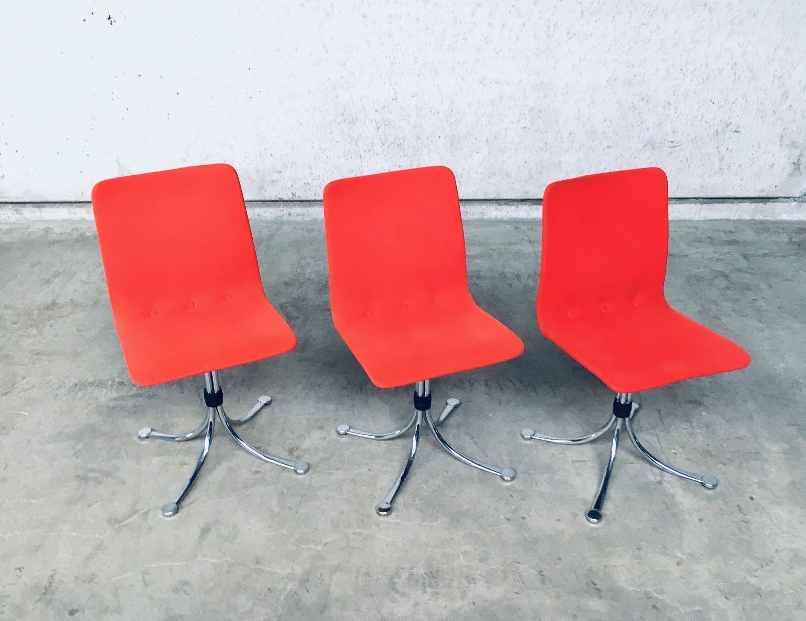 Brabantia Home Steel Set Of 3 Dining Chairs 1970s Holland photo for sale
