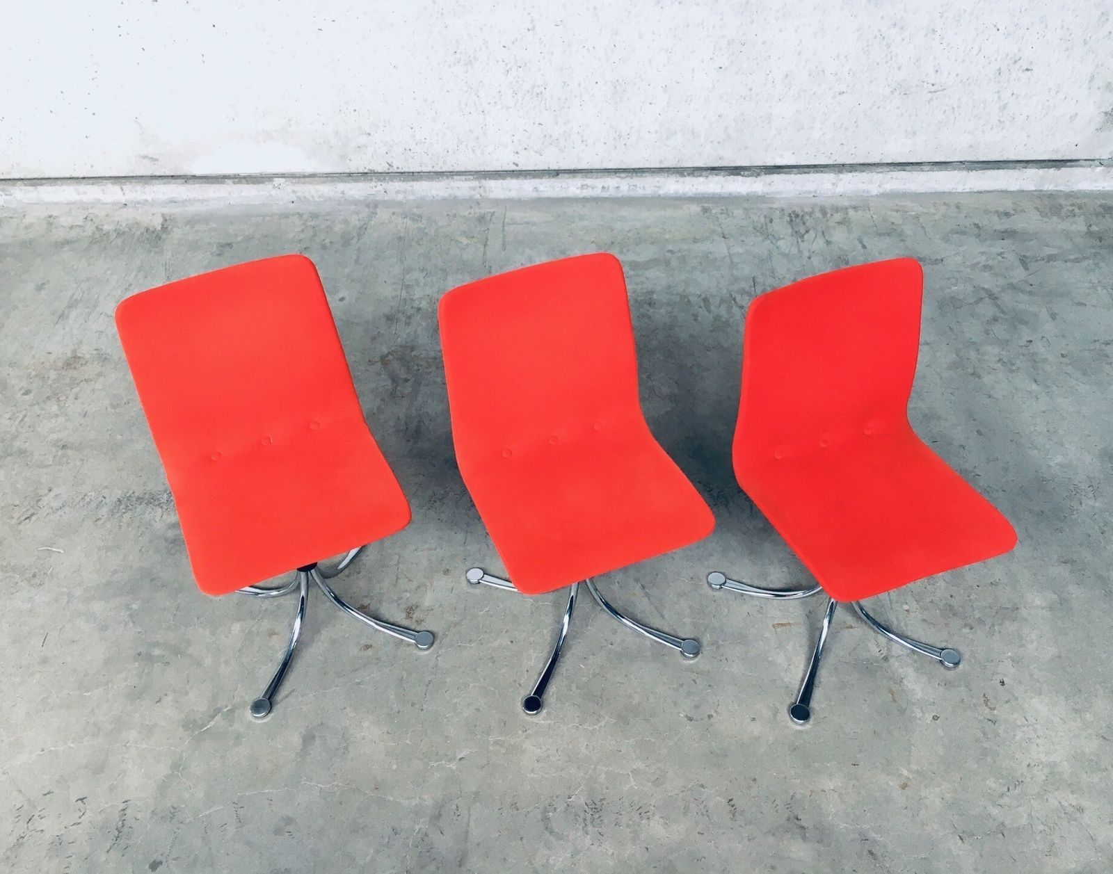 Brabantia Home Steel Set Of 3 Dining Chairs 1970s Holland photo Furniture