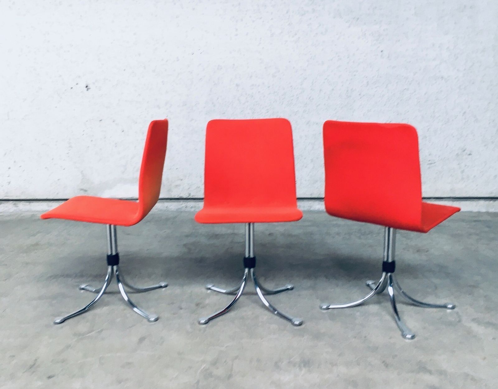 Brabantia Home Steel Set Of 3 Dining Chairs 1970s Holland photo vintage