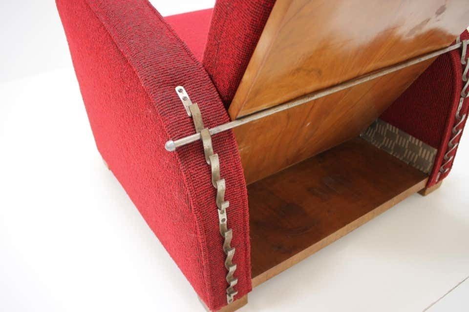Rare Armchair Design By Jindřich Halabala Model H 282, Czechoslovakia. photo vintage