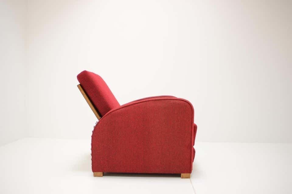 Furniture Rare Armchair Design By Jindřich Halabala Model H 282, Czechoslovakia. photo