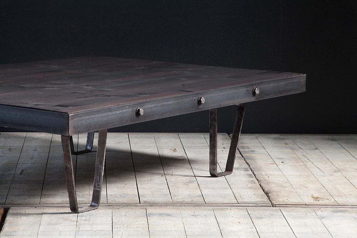 Custom Made, Industrial Coffee Table With Bolted Steel Frame. Made To Size. Guide Price Only. photo for sale