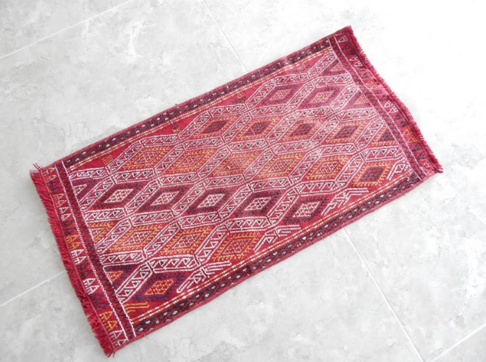 Nomadic Geometrical Turkish Tribal Antique Handmade Anatolian Kilim Rug 1′7″ × 3′1″ photo furniture