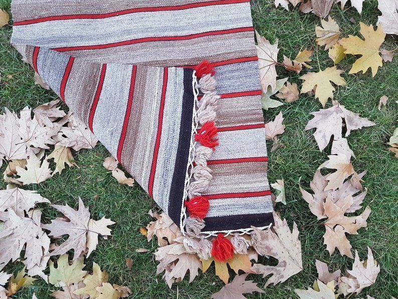 photo for sale Vintage Handmade Ragrug Runner Rug Extra Long Runner Stair Tread 1′12″ × 30′6″