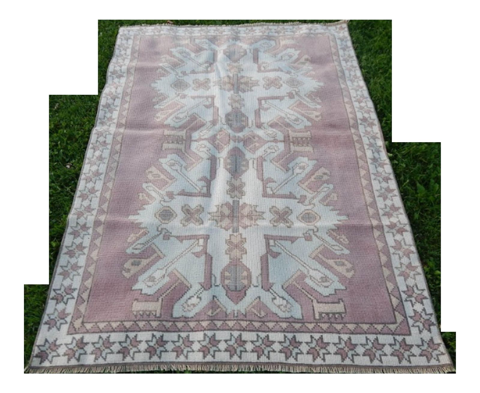 Vintage Turkish Kars Rug 3′11″ × 5′6″ photo furniture