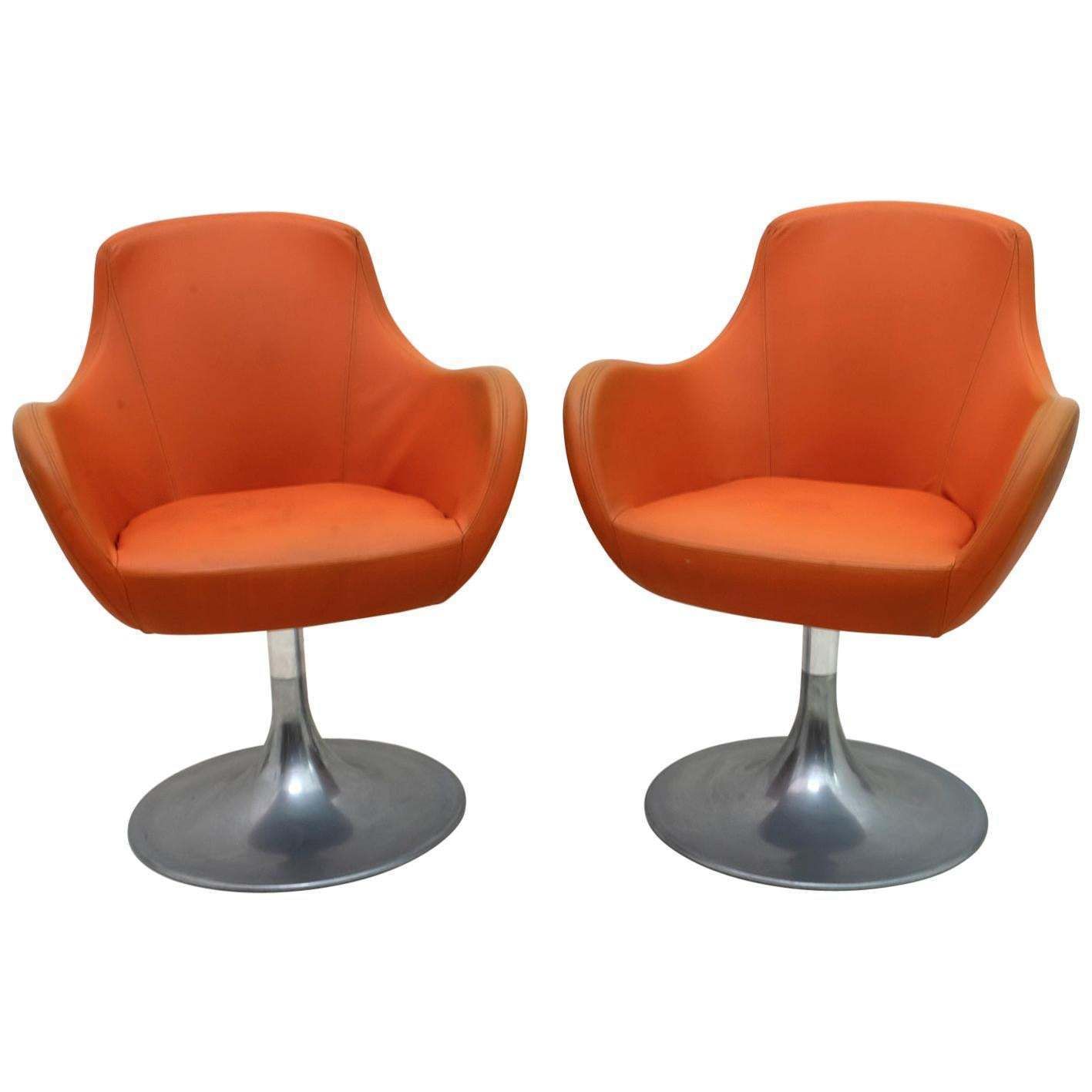 Pair Of Mid Century Modern Italian Swivel Armchairs, 1960s photo furniture
