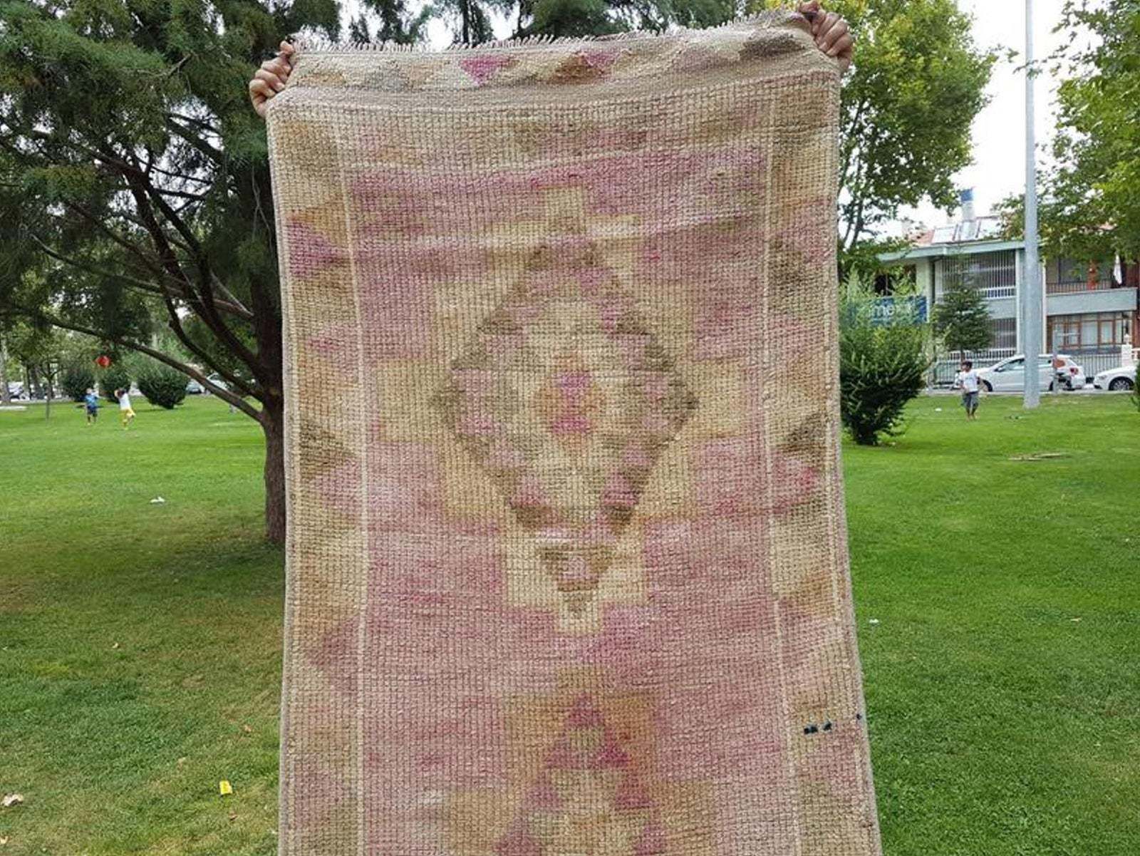 Antique 2.7 X 12.1 Ft. Rose Gold & Pink Color Kurdish Wool Handwoven Gallery Runner Area Rug Traditional Distressed Overdye Oushak Hall Rug photo 723.0