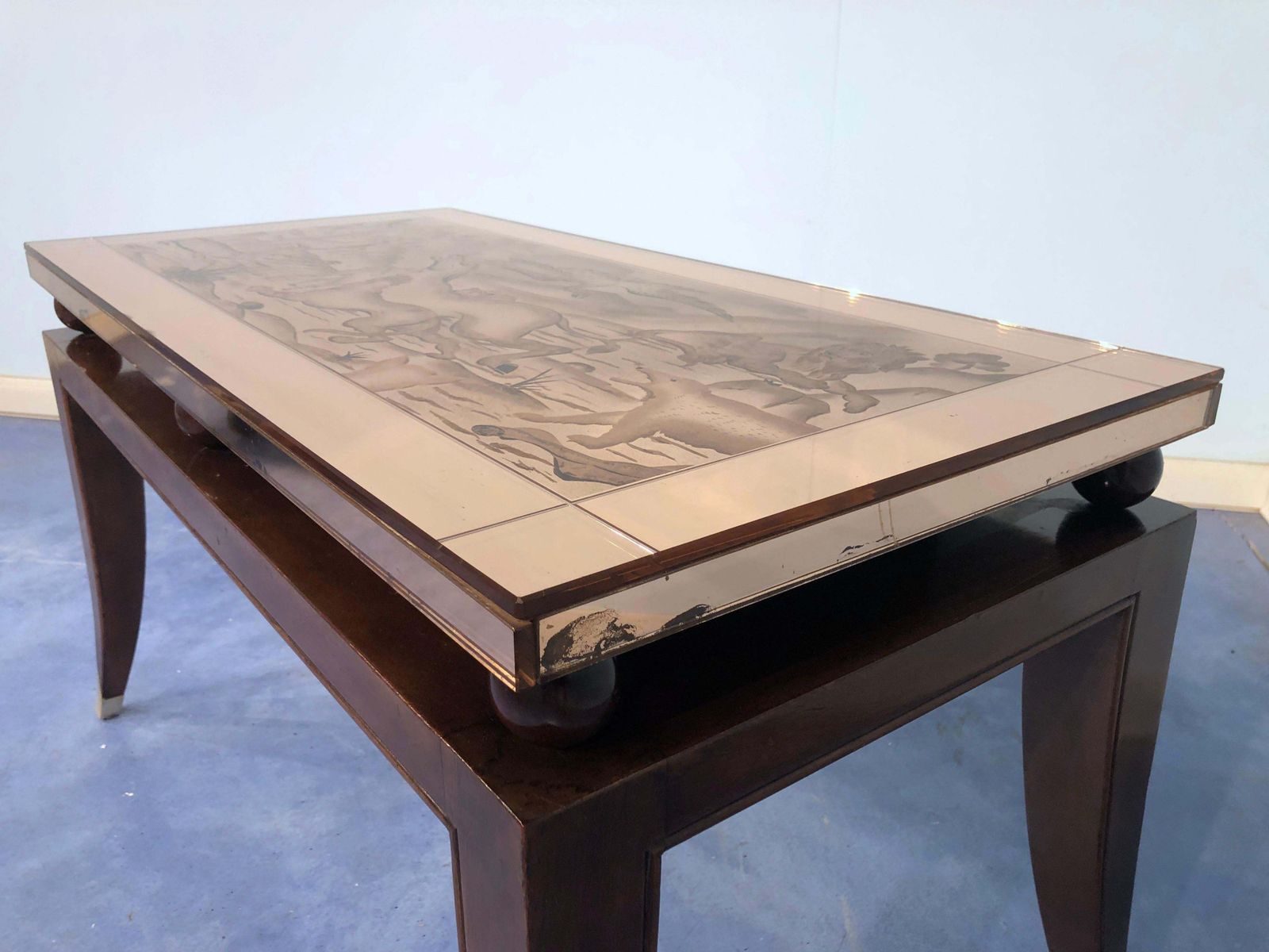 2100.0 French Art Deco Coffee Table, In The Style Of Pascaud, 1940 photo