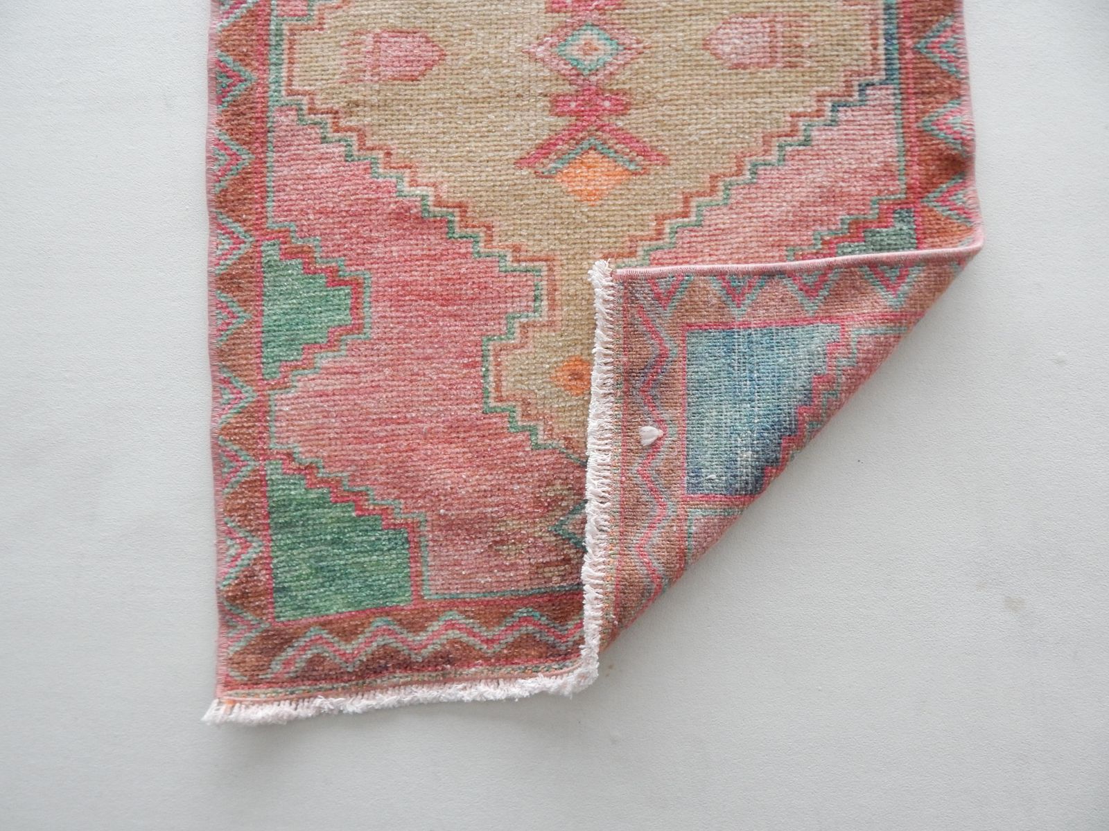 Vintage Small Oushak Turkish Rug 1'10" X 3'3" photo vintage