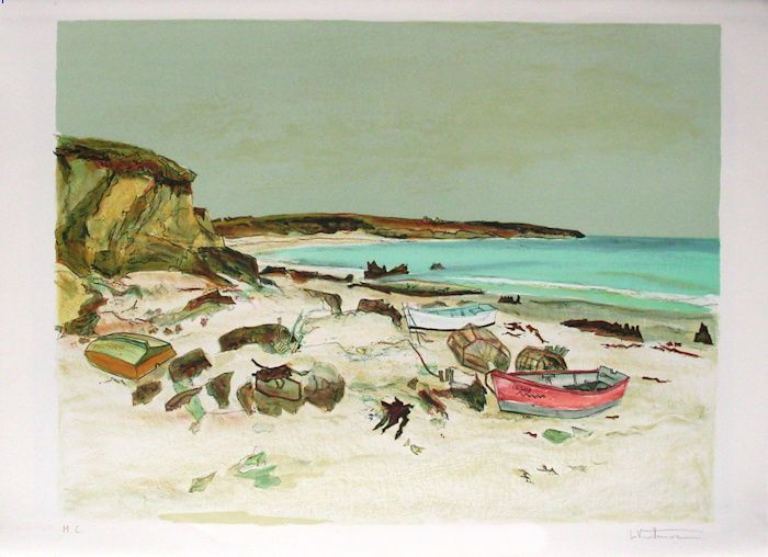 Vuillermoz Louis Lithograph Surroundings Of Concarneau 29 Finistère