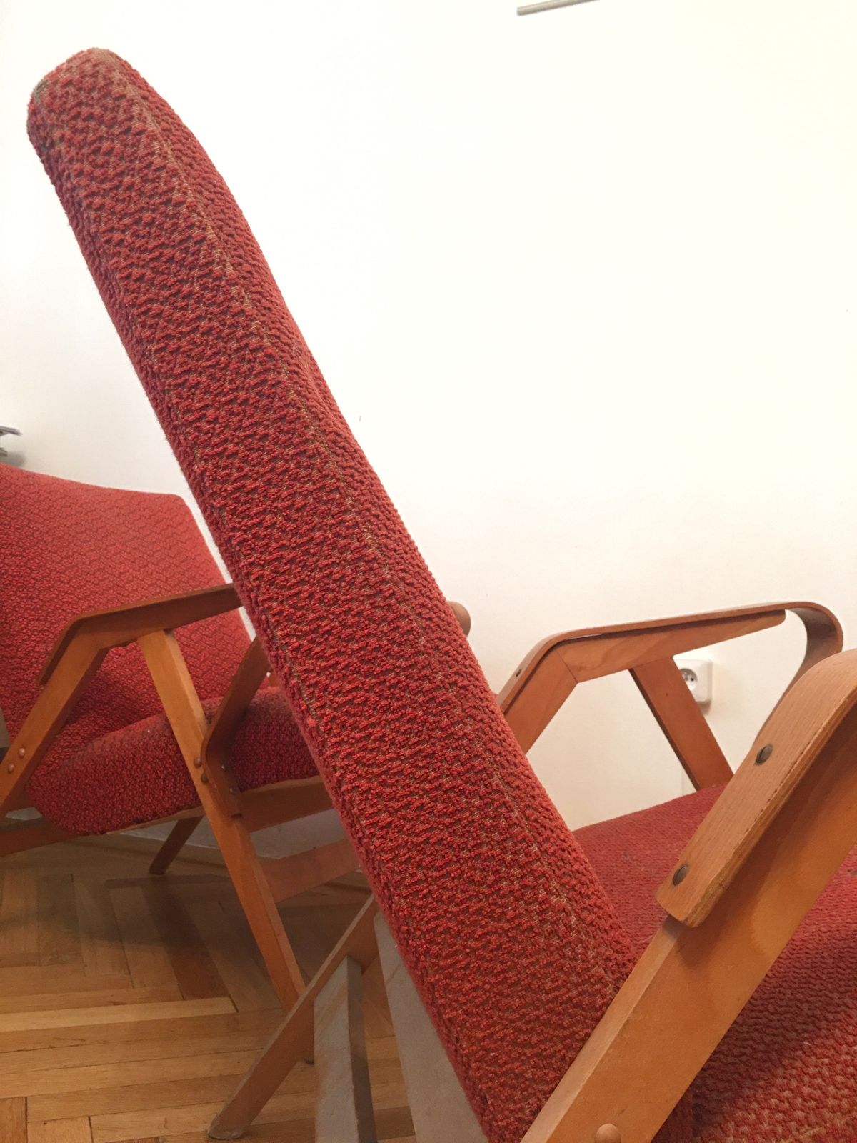 Red Armchairs By Frantisek Jirak – Tatra Nabytok Pravenec – Famous Design From 60’s   Pair photo buy