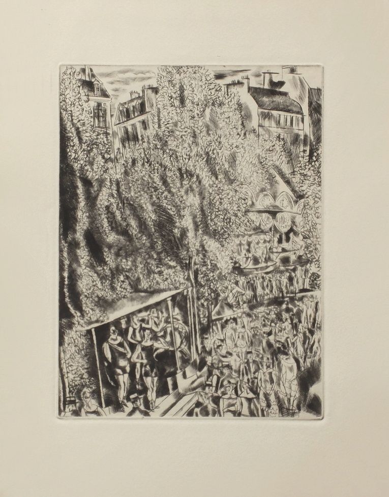 Hermine David (1886 1970) Engraving Fête In Montmartre II