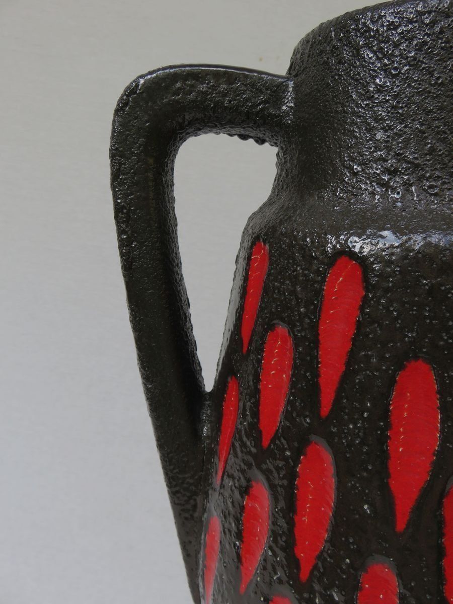 Black And Red Ceramic Fat Lava Vase From Scheurich, 1960s photo 661.3